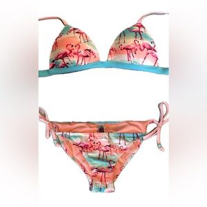 Flamingo Bikini Set by Heat Bikini Swimwear Inc (M)